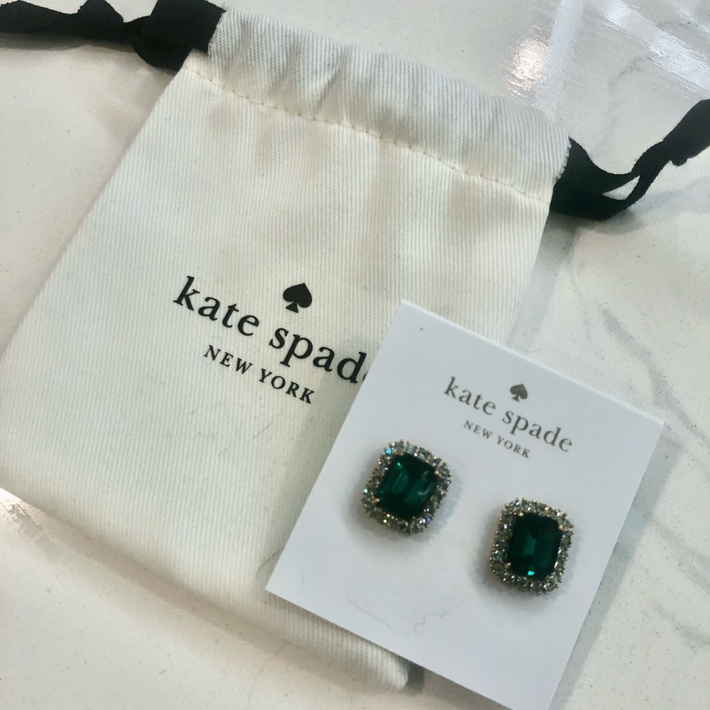 Brand new Kate Spade emerald earrings (faux emerald)